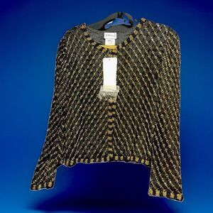 Sténay Women’s Black & Gold Beaded Cardigan Size Large #0232